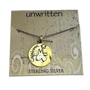Unwritten Gold Chain Necklace w/ Capricorn Pendant, Astrology Necklace, NWT!